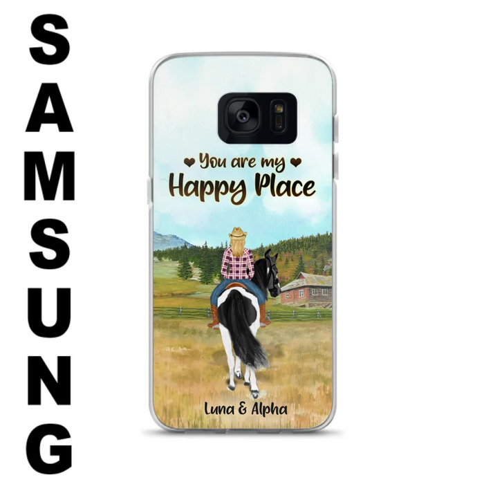 Custom Personalized Horse Riding Phone Case - You Are My Happy Place - Case Phone For iPhone And Samsung