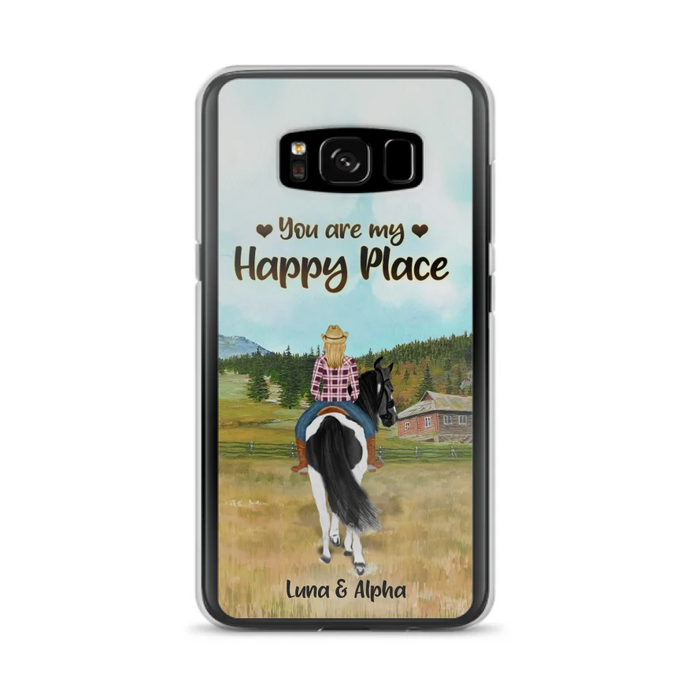 Custom Personalized Horse Riding Phone Case - You Are My Happy Place - Case Phone For iPhone And Samsung