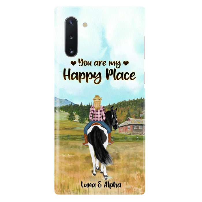 Custom Personalized Horse Riding Phone Case - You Are My Happy Place - Case Phone For iPhone And Samsung