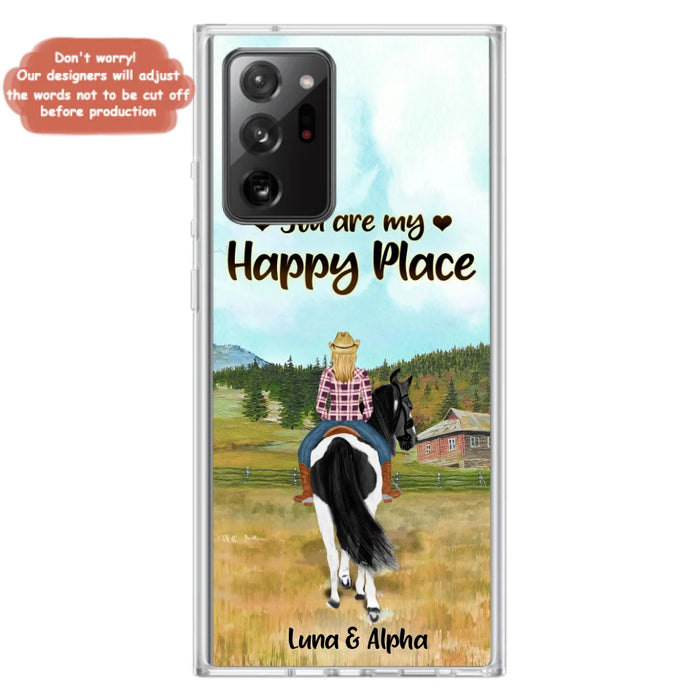 Custom Personalized Horse Riding Phone Case - You Are My Happy Place - Case Phone For iPhone And Samsung