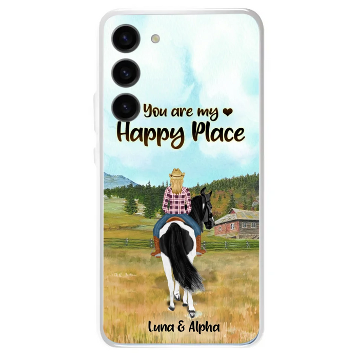 Custom Personalized Horse Riding Phone Case - You Are My Happy Place - Case Phone For iPhone And Samsung