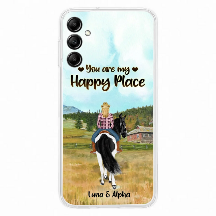 Custom Personalized Horse Riding Phone Case - You Are My Happy Place - Case Phone For iPhone And Samsung