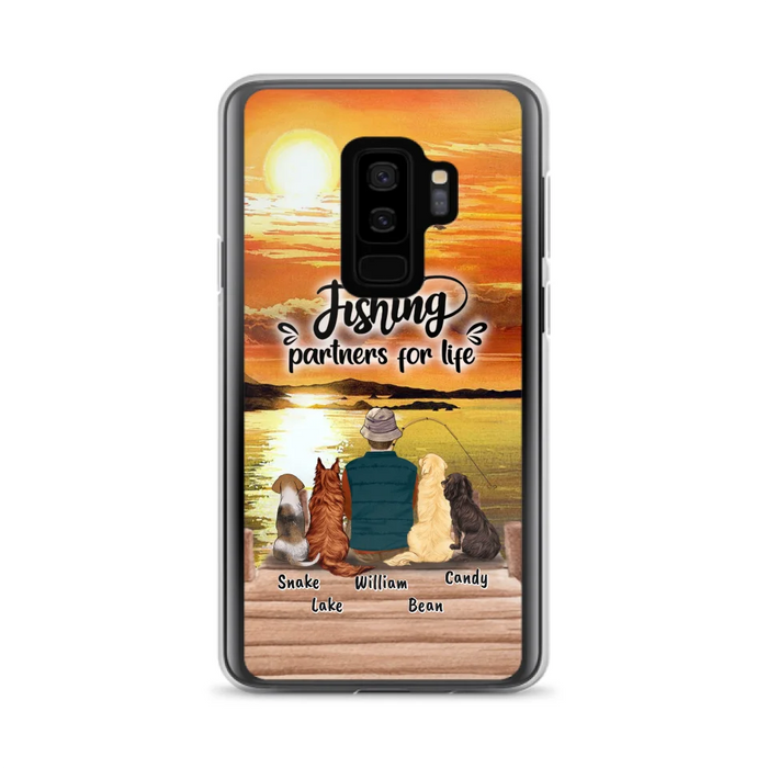 Custom Personalized Fishing Man Phone Case - Upto 4 Dogs - Phone Case For iPhone and Samsung - 4TC88X