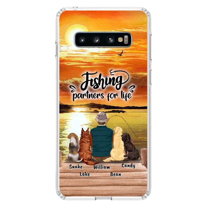 Custom Personalized Fishing Man Phone Case - Upto 4 Dogs - Phone Case For iPhone and Samsung - 4TC88X