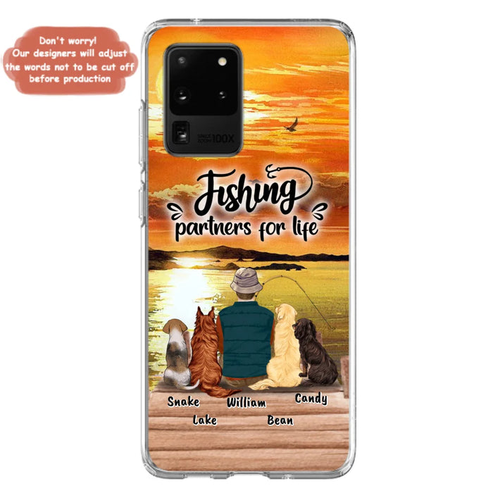 Custom Personalized Fishing Man Phone Case - Upto 4 Dogs - Phone Case For iPhone and Samsung - 4TC88X