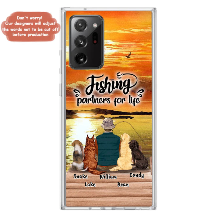 Custom Personalized Fishing Man Phone Case - Upto 4 Dogs - Phone Case For iPhone and Samsung - 4TC88X