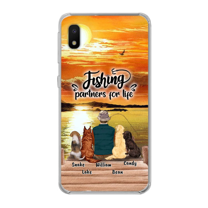 Custom Personalized Fishing Man Phone Case - Upto 4 Dogs - Phone Case For iPhone and Samsung - 4TC88X