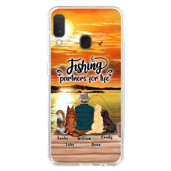 Custom Personalized Fishing Man Phone Case - Upto 4 Dogs - Phone Case For iPhone and Samsung - 4TC88X