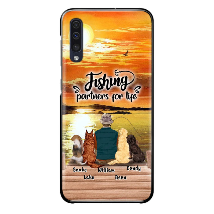 Custom Personalized Fishing Man Phone Case - Upto 4 Dogs - Phone Case For iPhone and Samsung - 4TC88X