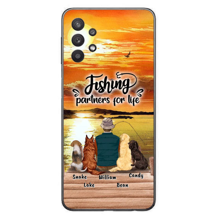 Custom Personalized Fishing Man Phone Case - Upto 4 Dogs - Phone Case For iPhone and Samsung - 4TC88X