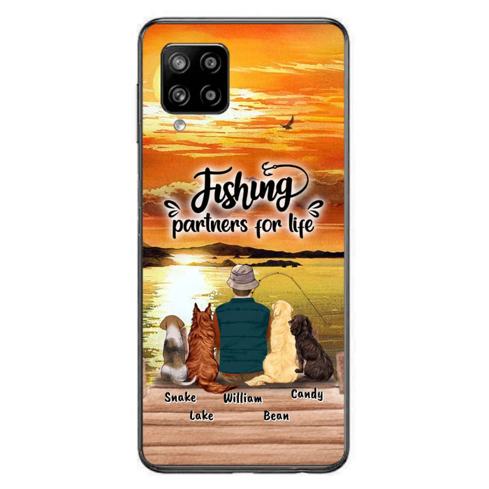 Custom Personalized Fishing Man Phone Case - Upto 4 Dogs - Phone Case For iPhone and Samsung - 4TC88X