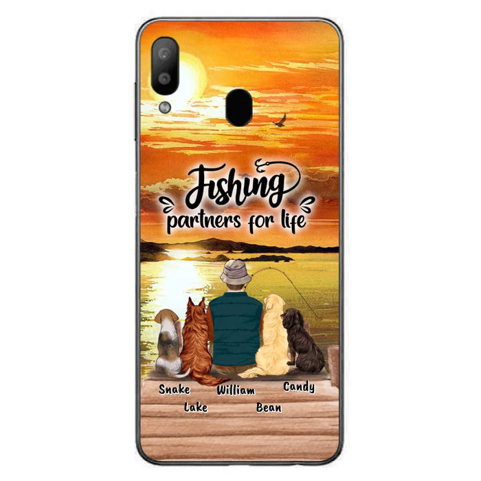 Custom Personalized Fishing Man Phone Case - Upto 4 Dogs - Phone Case For iPhone and Samsung - 4TC88X