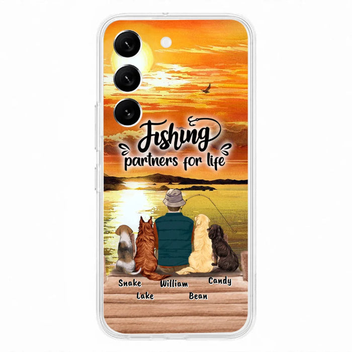 Custom Personalized Fishing Man Phone Case - Upto 4 Dogs - Phone Case For iPhone and Samsung - 4TC88X