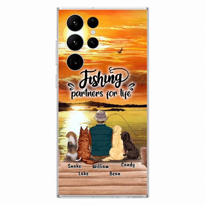 Custom Personalized Fishing Man Phone Case - Upto 4 Dogs - Phone Case For iPhone and Samsung - 4TC88X