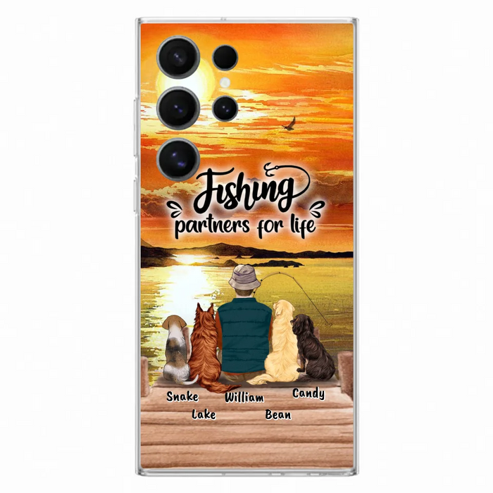 Custom Personalized Fishing Man Phone Case - Upto 4 Dogs - Phone Case For iPhone and Samsung - 4TC88X