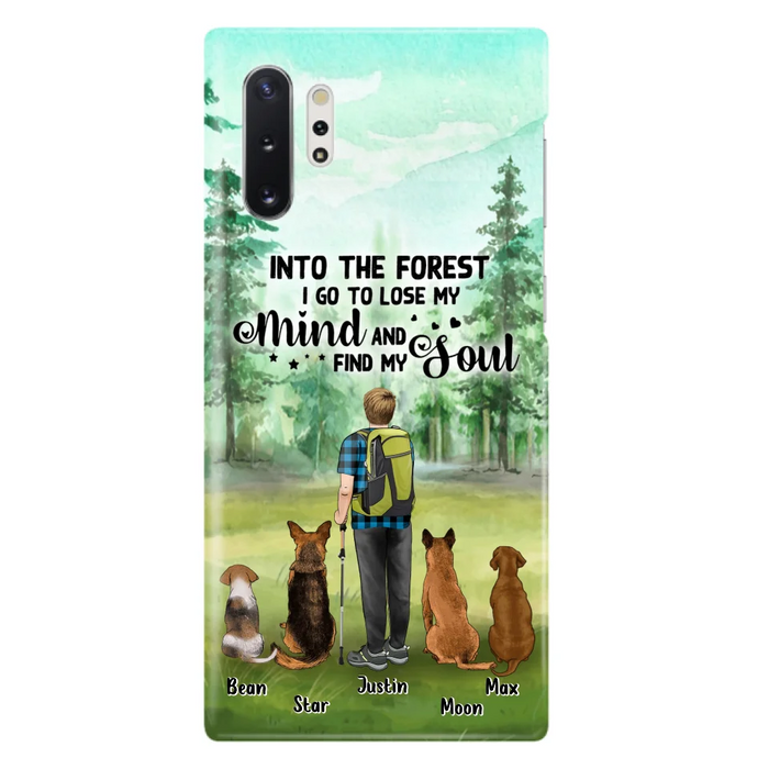 Custom Personalized Solo Trekking Woods  With Pets Phone Case - Upto 4 Pets - Case For iPhone and Samsung - 6CIAJ9