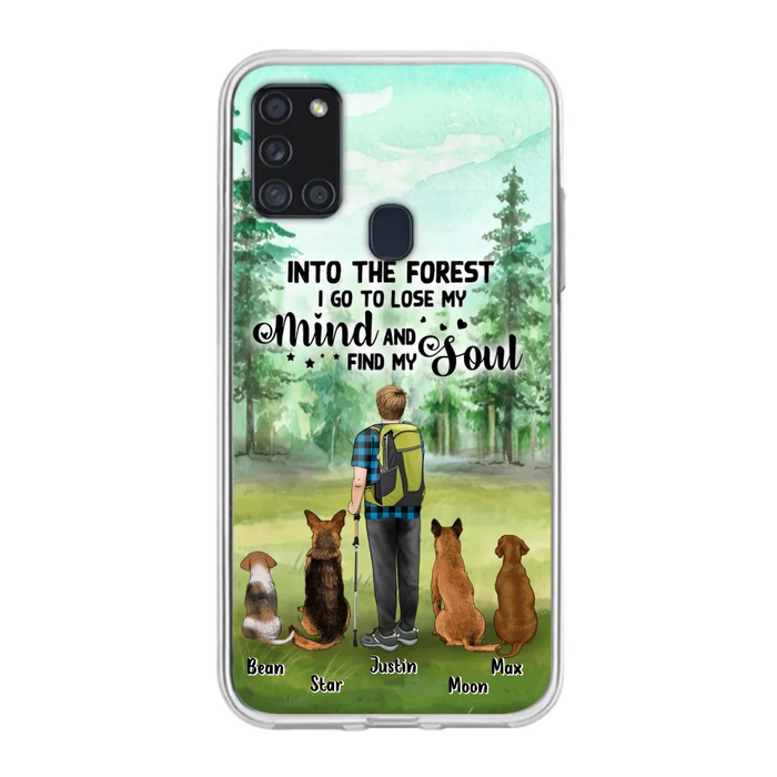 Custom Personalized Solo Trekking Woods  With Pets Phone Case - Upto 4 Pets - Case For iPhone and Samsung - 6CIAJ9