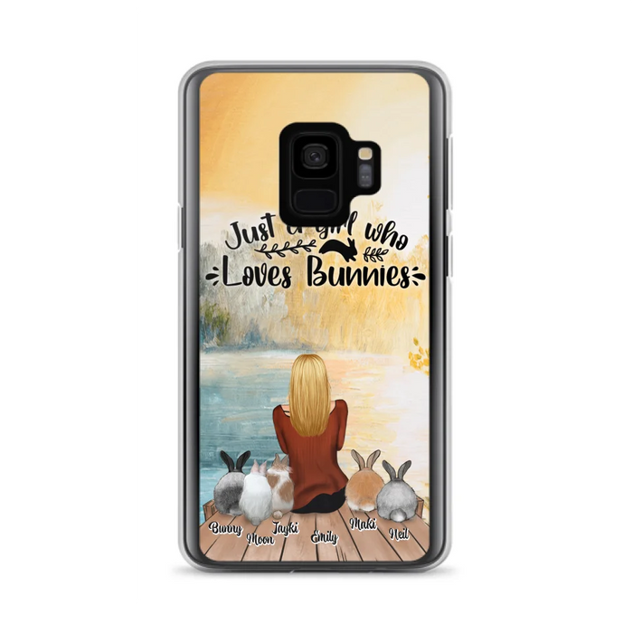 Custom Personalized Rabbit Mom Phone Case - Gifts For Rabbit Lovers With Upto 5 Rabbits - Just A Gril Who Loves Bunnies