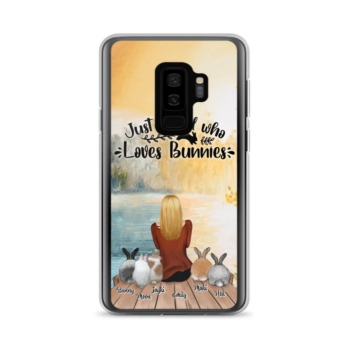 Custom Personalized Rabbit Mom Phone Case - Gifts For Rabbit Lovers With Upto 5 Rabbits - Just A Gril Who Loves Bunnies