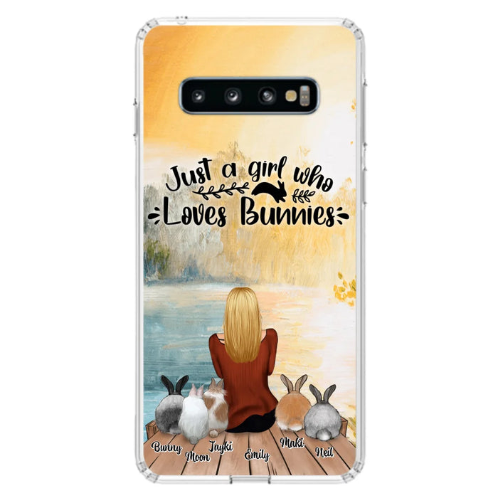 Custom Personalized Rabbit Mom Phone Case - Gifts For Rabbit Lovers With Upto 5 Rabbits - Just A Gril Who Loves Bunnies