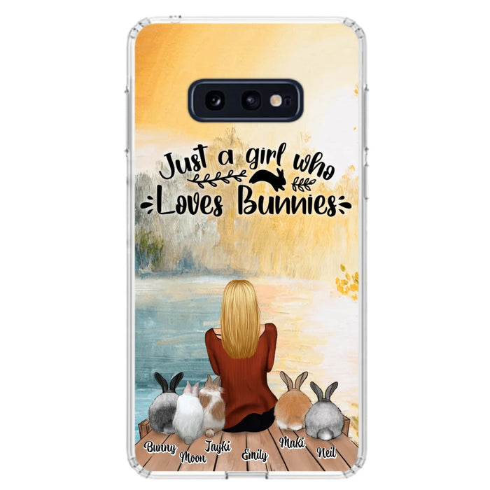 Custom Personalized Rabbit Mom Phone Case - Gifts For Rabbit Lovers With Upto 5 Rabbits - Just A Gril Who Loves Bunnies