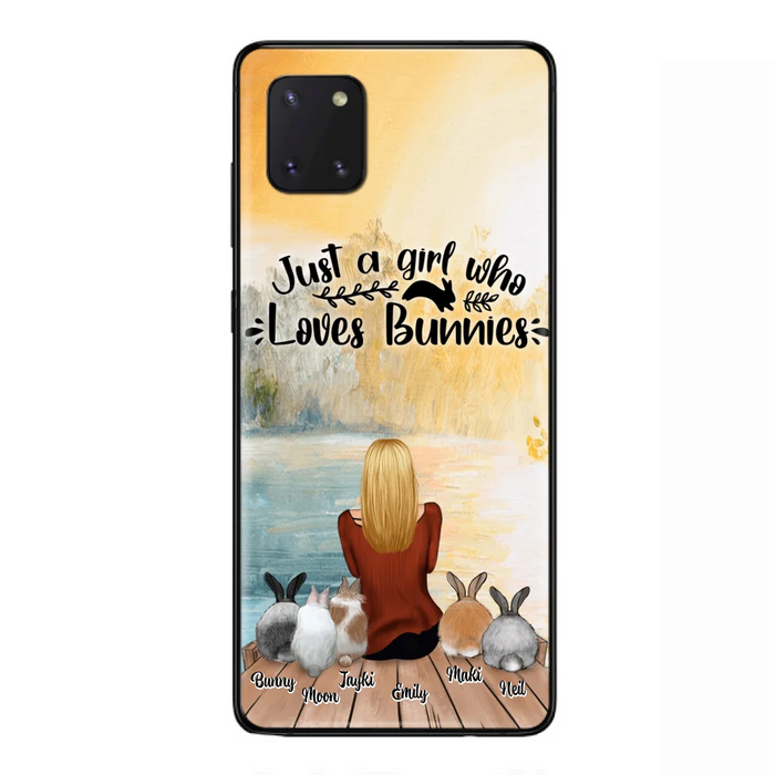 Custom Personalized Rabbit Mom Phone Case - Gifts For Rabbit Lovers With Upto 5 Rabbits - Just A Gril Who Loves Bunnies