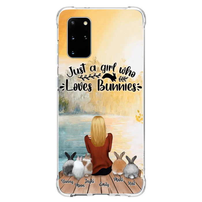 Custom Personalized Rabbit Mom Phone Case - Gifts For Rabbit Lovers With Upto 5 Rabbits - Just A Gril Who Loves Bunnies