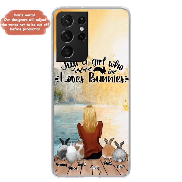 Custom Personalized Rabbit Mom Phone Case - Gifts For Rabbit Lovers With Upto 5 Rabbits - Just A Gril Who Loves Bunnies