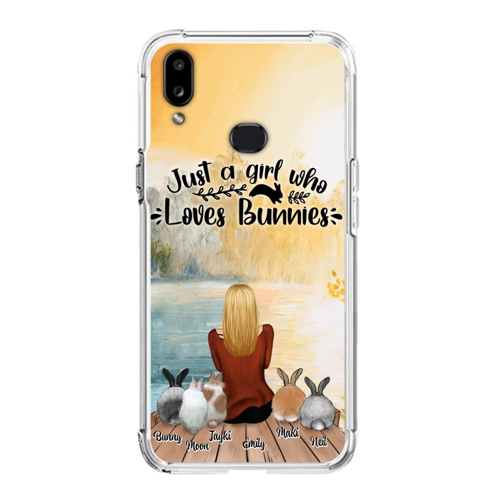 Custom Personalized Rabbit Mom Phone Case - Gifts For Rabbit Lovers With Upto 5 Rabbits - Just A Gril Who Loves Bunnies