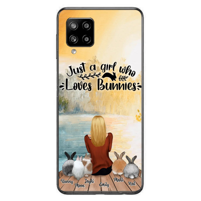 Custom Personalized Rabbit Mom Phone Case - Gifts For Rabbit Lovers With Upto 5 Rabbits - Just A Gril Who Loves Bunnies