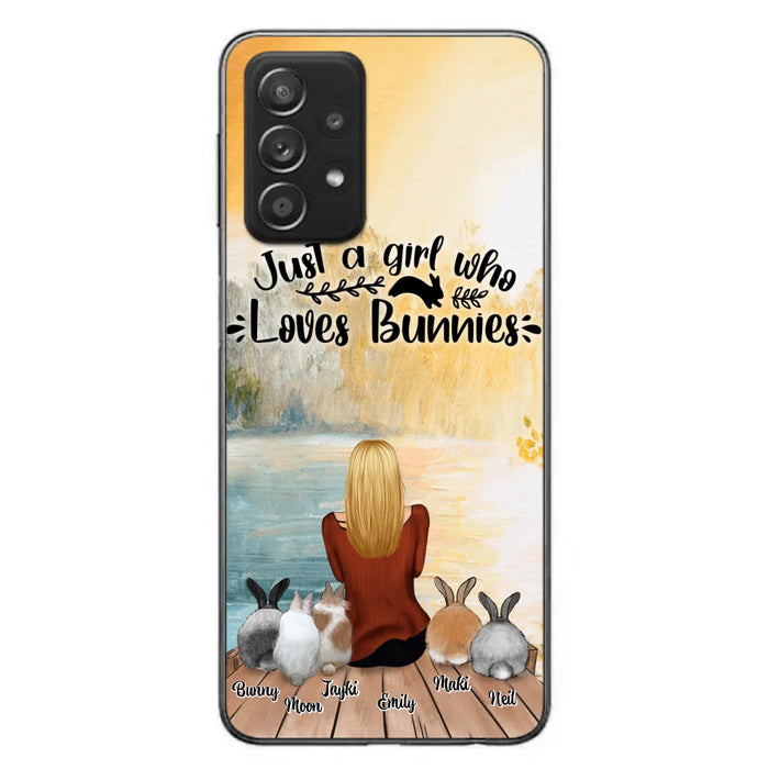 Custom Personalized Rabbit Mom Phone Case - Gifts For Rabbit Lovers With Upto 5 Rabbits - Just A Gril Who Loves Bunnies