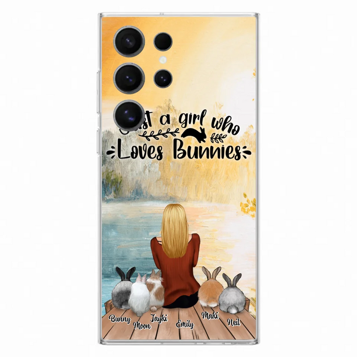 Custom Personalized Rabbit Mom Phone Case - Gifts For Rabbit Lovers With Upto 5 Rabbits - Just A Gril Who Loves Bunnies