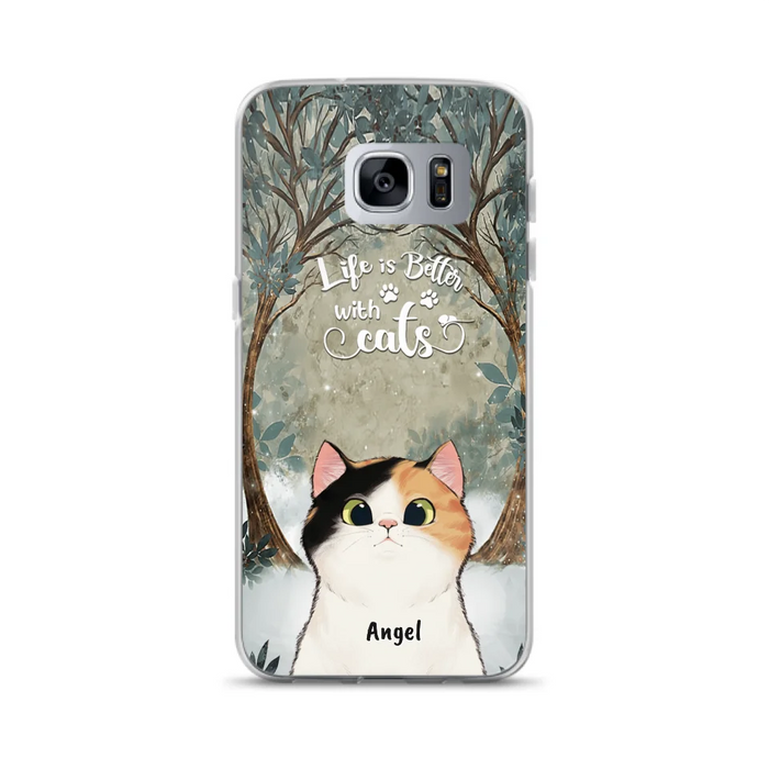 Custom Personalized Cat Phone Case - Best Gift For Cat Lover - Life Is Better With Cats - Phone Case For  iPhone And Samsung