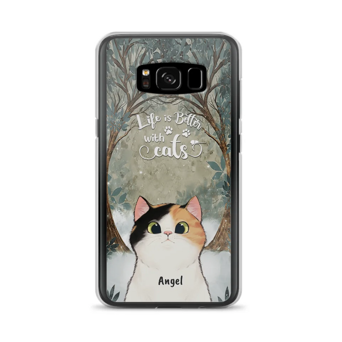 Custom Personalized Cat Phone Case - Best Gift For Cat Lover - Life Is Better With Cats - Phone Case For  iPhone And Samsung