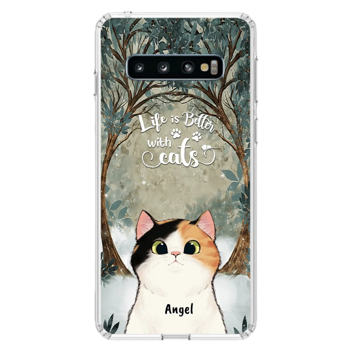 Custom Personalized Cat Phone Case - Best Gift For Cat Lover - Life Is Better With Cats - Phone Case For  iPhone And Samsung