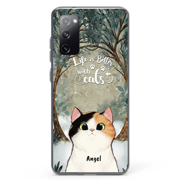 Custom Personalized Cat Phone Case - Best Gift For Cat Lover - Life Is Better With Cats - Phone Case For  iPhone And Samsung