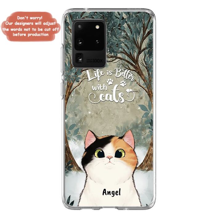 Custom Personalized Cat Phone Case - Best Gift For Cat Lover - Life Is Better With Cats - Phone Case For  iPhone And Samsung