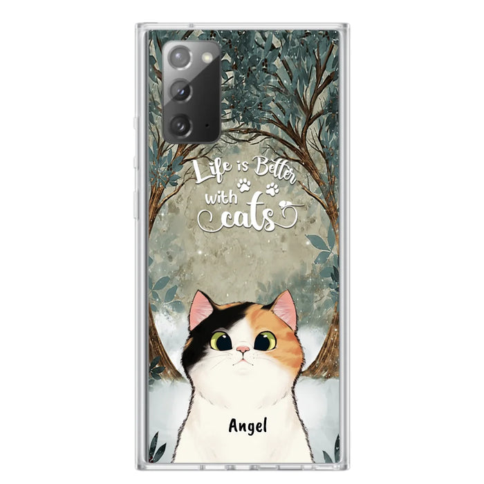 Custom Personalized Cat Phone Case - Best Gift For Cat Lover - Life Is Better With Cats - Phone Case For  iPhone And Samsung