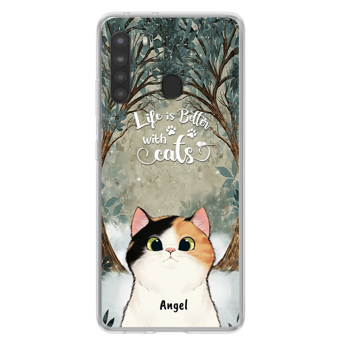 Custom Personalized Cat Phone Case - Best Gift For Cat Lover - Life Is Better With Cats - Phone Case For  iPhone And Samsung