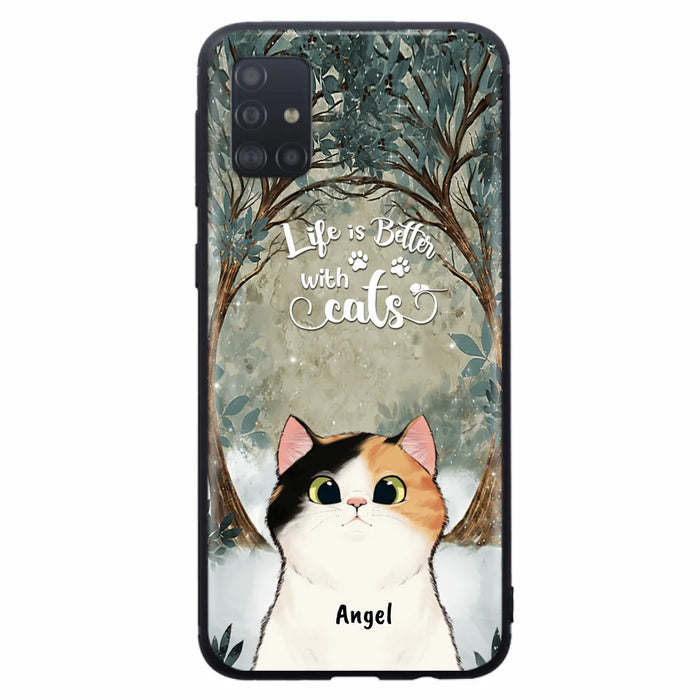 Custom Personalized Cat Phone Case - Best Gift For Cat Lover - Life Is Better With Cats - Phone Case For  iPhone And Samsung