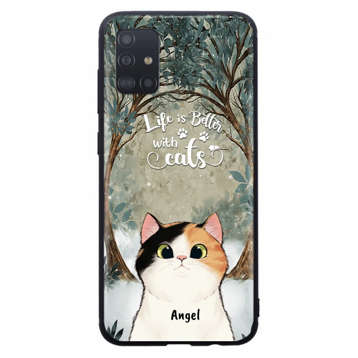 Custom Personalized Cat Phone Case - Best Gift For Cat Lover - Life Is Better With Cats - Phone Case For  iPhone And Samsung