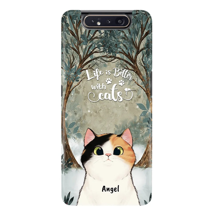 Custom Personalized Cat Phone Case - Best Gift For Cat Lover - Life Is Better With Cats - Phone Case For  iPhone And Samsung