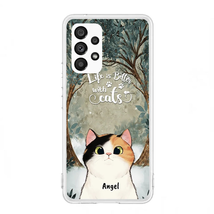 Custom Personalized Cat Phone Case - Best Gift For Cat Lover - Life Is Better With Cats - Phone Case For  iPhone And Samsung