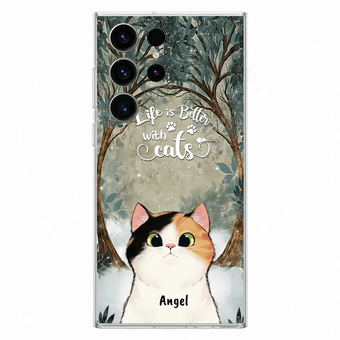 Custom Personalized Cat Phone Case - Best Gift For Cat Lover - Life Is Better With Cats - Phone Case For  iPhone And Samsung