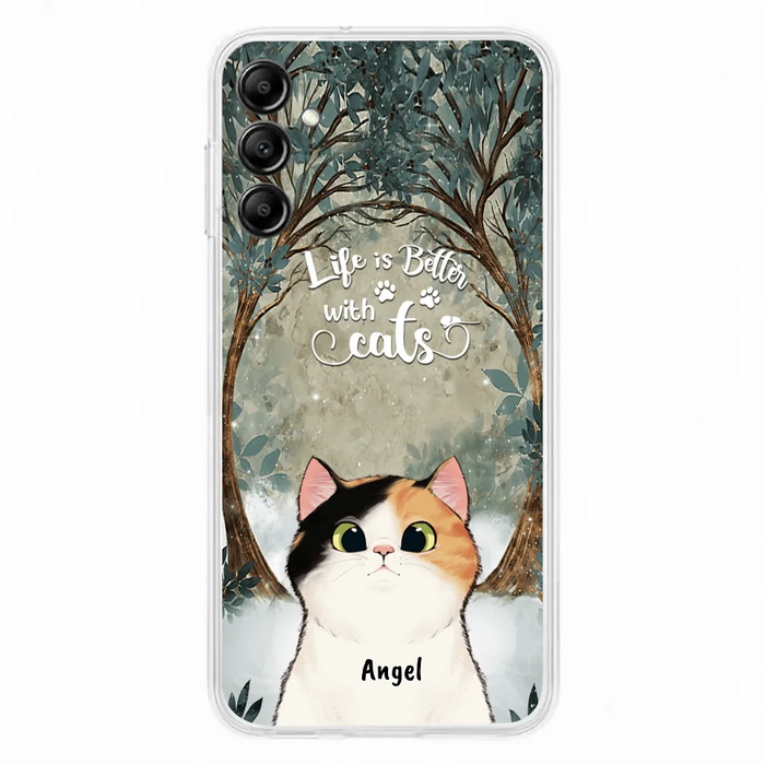 Custom Personalized Cat Phone Case - Best Gift For Cat Lover - Life Is Better With Cats - Phone Case For  iPhone And Samsung