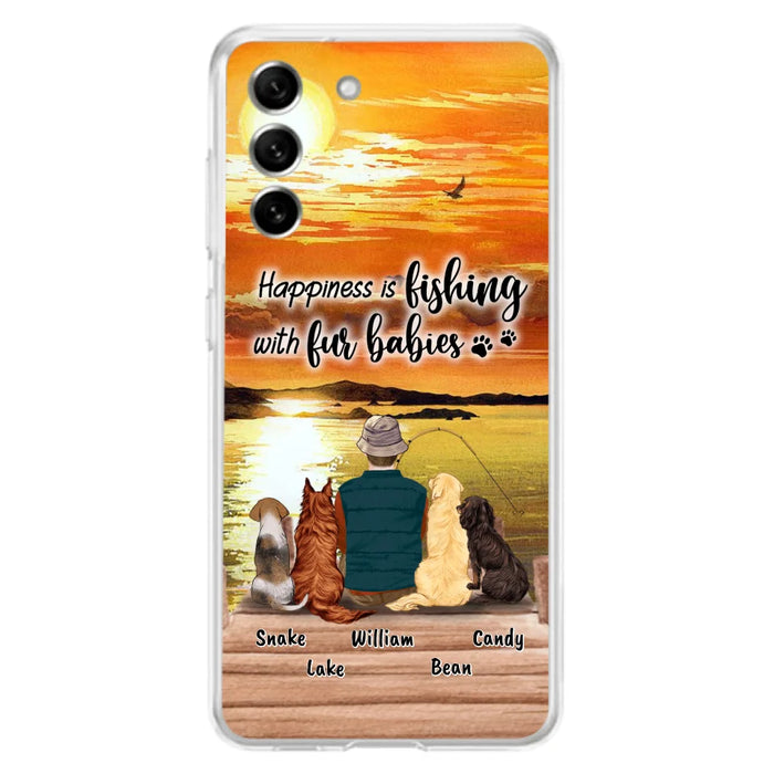 Custom Personalized Fishing Man/Woman Phone Case - Upto 4 Pets - Phone Case For iPhone and Samsung - 4TC88X