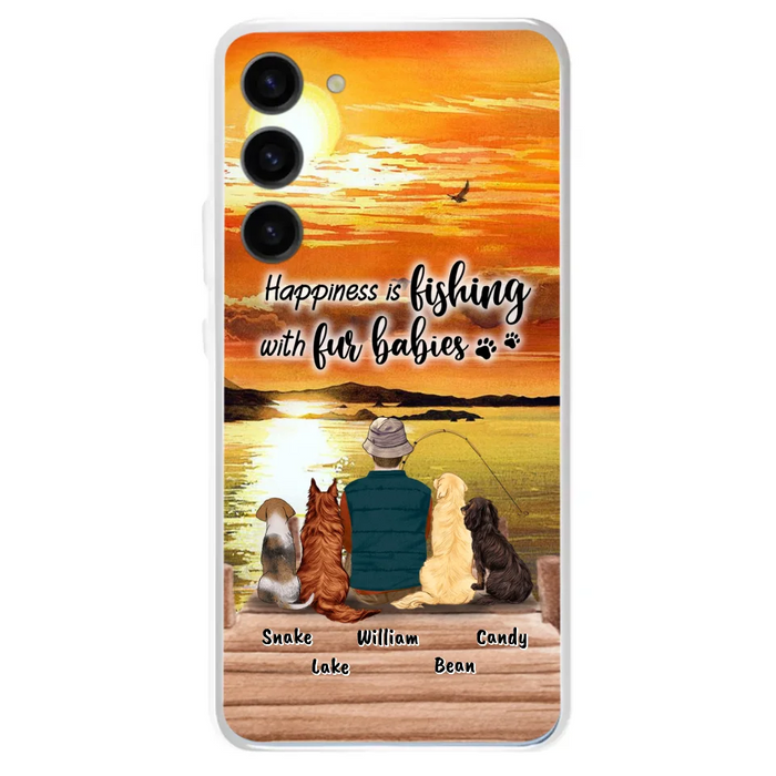 Custom Personalized Fishing Man/Woman Phone Case - Upto 4 Pets - Phone Case For iPhone and Samsung - 4TC88X