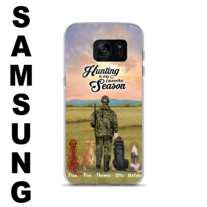 Custom Personalized Hunting Phone Case - Man/Woman With Upto 4 Dogs - Phone Case For iPhone And Samsung - 4168OK