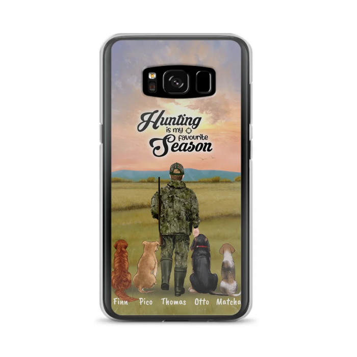 Custom Personalized Hunting Phone Case - Man/Woman With Upto 4 Dogs - Phone Case For iPhone And Samsung - 4168OK