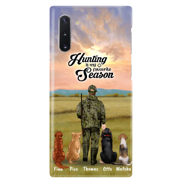 Custom Personalized Hunting Phone Case - Man/Woman With Upto 4 Dogs - Phone Case For iPhone And Samsung - 4168OK